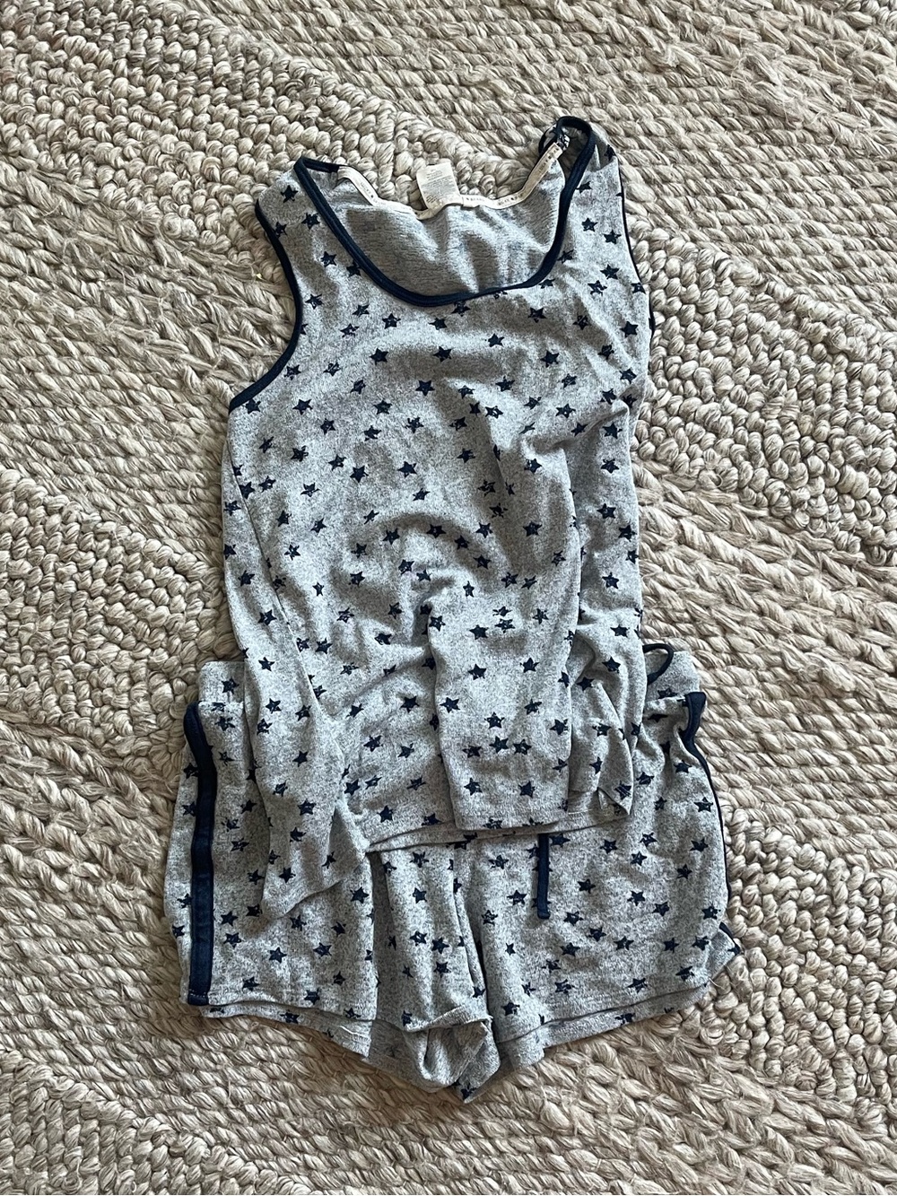 Lucky Brand Gray and Navy Star Tank Top